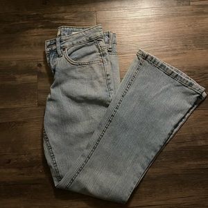 Hiphugger boot cut jeans